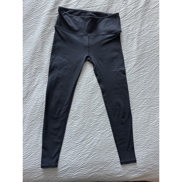 Girls Large Lululemon Legging Pant Mesh Panels, Dark Grey-flaw, please read - Picture 1 of 7